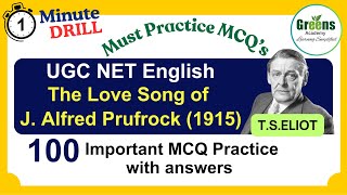 quotThe Love song J Alfred quot by TSELIOT  UGCNET  SET English MCQ Practice quiz  UPSC English [upl. by Aramoix]