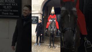 Man laugh and enjoy with Royal Guard horse shorts royalguards horseguardsparade london [upl. by Adelia]