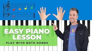 Easy Piano Lesson for Kids  Play with Both Hands [upl. by Doble889]