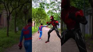 Spiderman Giant 3D Transformation Miguel OHara Ant Man Venom Fighting Black Spiderman 3D shorts [upl. by Caras]