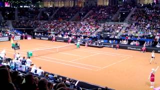 Mona Barthel vs Ana Ivanovic service game FED CUP 2013 Germany vs Serbia [upl. by Kenleigh643]