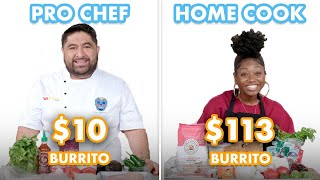 113 vs 10 Burrito Pro Chef amp Home Cook Swap Ingredients  Epicurious [upl. by Ecnerol]