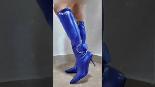 💙Blue Metallic kneehigh boots Get the same piece l👉 httpsshorturlasiakvWclmilaooirl [upl. by Thorlie]