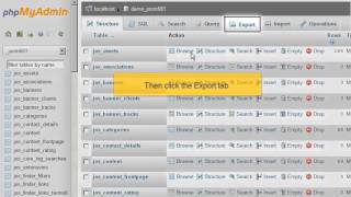 Joomla How to Create a Database Backup Using phpMyAdmin [upl. by Knox]