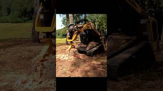 Stump Grinding Excavator Shorts Woodworking [upl. by Fisch]