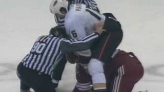 George Parros vs Brian McGrattan Mar 19 2009 [upl. by Llerrot11]