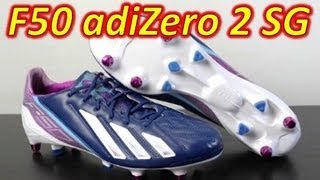 Adidas F50 adizero miCoach 2 SG Leather Dark Blue  Unboxing  On Feet [upl. by Ahnavas620]