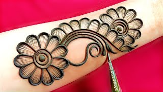 Very beautiful stylish front hand mehndi design  easy arabic mehndi  mehndi ka design  Mehndi [upl. by Furlani]