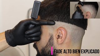 como hacer un HIGH FADE paso a paso BIEN EXPLICADO fade alto TUTORIALBARBERIA [upl. by Adnilim]