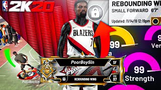 THE BEST REBOUNDING WING BUILD ON NBA2K20 THIS BUILD IS UNBELIEVABLY AMAZING amp UNDERRATED [upl. by Zolly]