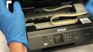 How to remove cartridges from Epson EcoTank ET2650 [upl. by Neelram]