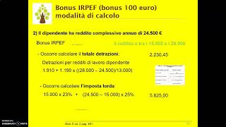 16 Modalità calcolo bonus IRPEF [upl. by Anifur442]