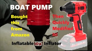 Cordless Inflator For Inflatable Boat Uses Milwaukee Battery [upl. by Llerroj]