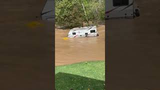 A camper floated away during the flooding in Damascus Virginia [upl. by Llevart]