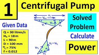 Problem 1 Centrifugal Pump  Determine Power required to drive the pump  Shubham Kola [upl. by Alcock]