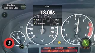 BMW 530d E39 220HP  Acceleration 0  100 kmh DRAGY [upl. by Siraval]