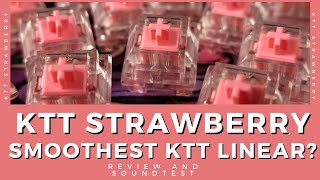 KTT Strawberry  Smoothest and the Best KTT Linears Review and Soundtest on Vega 65Keyboard Typing [upl. by Sirtaeb]