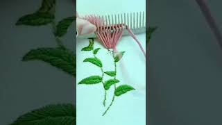 Making flower 🌹 with thread 🧵✅handembroidery diy embroidery howtomakeflowersfabric trending [upl. by Lydia]