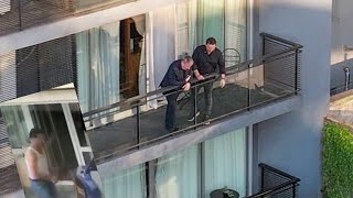 Liam Paynes Dad Visits The Hotel Balcony Where His Son Fell amp Died Geoff Liam One Direction [upl. by Enelav]