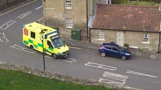 North East Ambulance Service Paramedic vehicle 999 emergency response past castle Warkworth England [upl. by Nylhsoj]