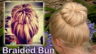 Elegant braided updo hairstyle for everyday Rolled bun for medium long hair tutorial [upl. by Pirozzo112]