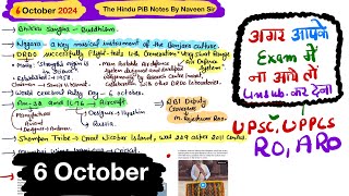 6 October 2024  The Hindu Newspaper Current Affairs Notes  Pib Current Affairs  IAS Notes [upl. by Kemppe]