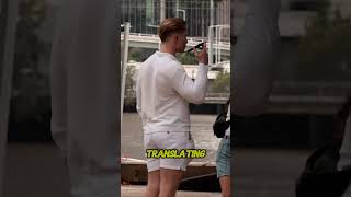 Picking up girls with Google translate pickupline google googletranslate rizz shorts [upl. by Esadnac426]