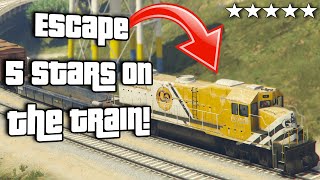 Escaping 5 Stars On A TRAIN In GTA5 [upl. by Prima241]