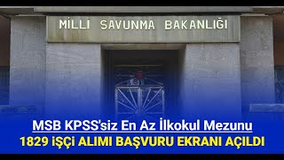 MSB 1829 sürekli işçi alımı başvurusu başladı İŞKUR başvuru nasıl yapılır 2024 [upl. by Labana]