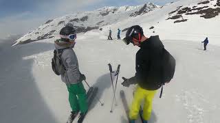 Val Thorens Skiing  Black Slopes Combe de Caron amp Arolles [upl. by Atnek]