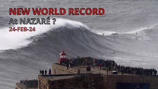 NAZARÉ  PORTUGAL A BATTLE FOR THE WORLD RECORD surf nazaresurf worldrecord [upl. by Anidualc]