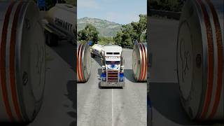 Reverse Heavy Trucks vs Bollards Crashbeamngdrive shorts shortvideo [upl. by Htiekram]