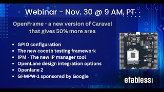 OpenFrame GPIO LVS Cocotb IPM Physical Implementation OpenLane2  Webinar Nov 30 2023 [upl. by Jamesy918]