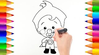 Cómo dibujar al Payaso Plim Plim  Dibujos para niños [upl. by Sasha]