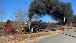 Reading amp Northern T1 2102 Steam Train Rolling Coal w Fall Foliage Excursion October 29 2022 [upl. by Eiramanit]