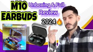 M10 TWS Wireless Earbud Unboxing and Review 2024  EARBUDS with Powerbank🔥 [upl. by Reh]