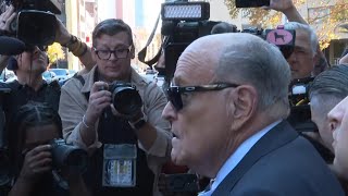 Giuliani arrives for defamation trial regarding accusations against Georgia poll workers [upl. by Siwel]