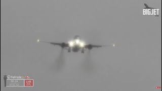 LIVE StormDarragh at London Heathrow Airport Part One [upl. by Kcirredal]