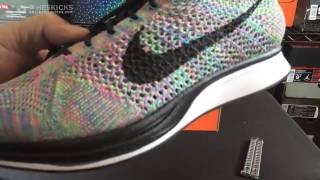 Nike Multicolor Flyknit Racer 20 Unboxing Review 2015 [upl. by Solnit]