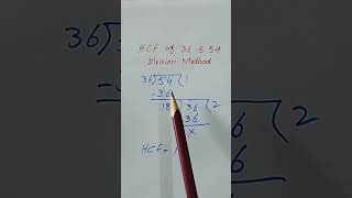 HCF by division method  All about MATH maths real favorite foryou shortviralfypmostlike [upl. by Halda917]