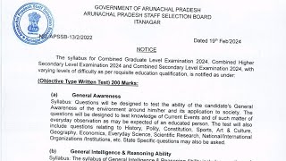 CGLCHSLCSL Examination 2024New Syllabus Explanation Apssb exam 2024 [upl. by Nanette]