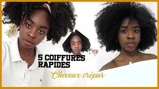 SOS  5 COIFFURES RAPIDES POUR CHEVEUX CREPUS ET FRISES Hélène NK [upl. by Filomena]