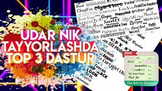 Udar Nik YARATISHDA TOP3 DASTURЧиройли ник яратишда топ3 дастур [upl. by Nemad]