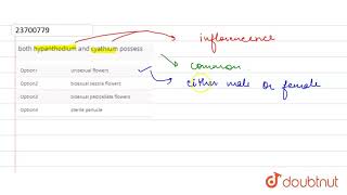 both hypanthodium and cyathium possess [upl. by Caras]