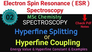 Hyperfine Splitting or Hyperfine Coupling  ESR SPECTROSCOPY MSc Chemistry itschemistrytime [upl. by Kevon]