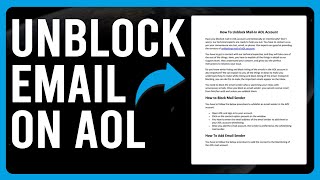 How to Unblock Email on AOL StepbyStep [upl. by Ahcas]