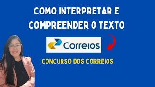 Interpretação e compreensão de texto  Concurso dos Correios [upl. by Collimore]