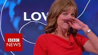 BBC weather presenter giggles through forecast  BBC News [upl. by Pironi]