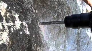 Drilling limestone rock in vertical position slow motion [upl. by Amein]