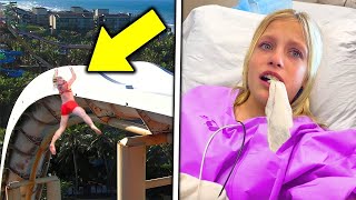 Payton Delu fell off the water slide then Ninja Kidz TV [upl. by Anifares]